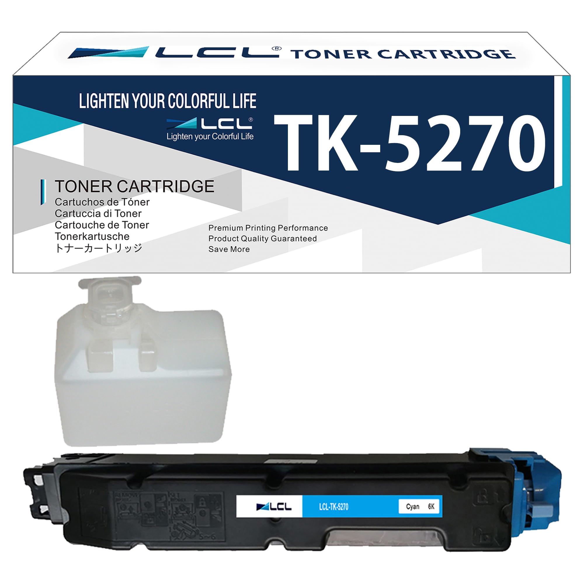 LCL TK5270 Cyan Toner Cartridge Replacement for Kyocera TK-5270 TK-5270C TK5270C Replacement for Kyocera ECOSYS M6230cidn M6230cidnt P6230cdn M6630cidn (1 Pack)
