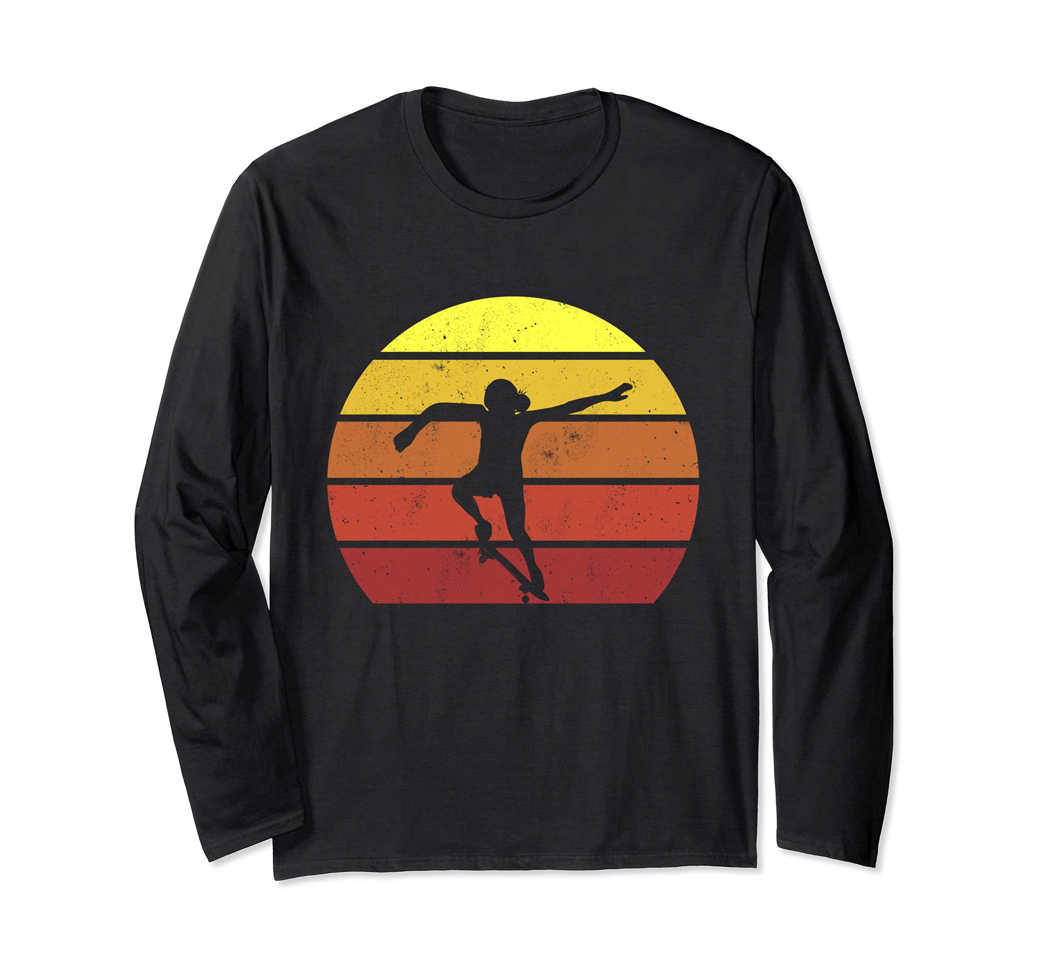 Skater Girl Retro Vintage Skateboard Skateboarding Long Sleeve T-Shirt