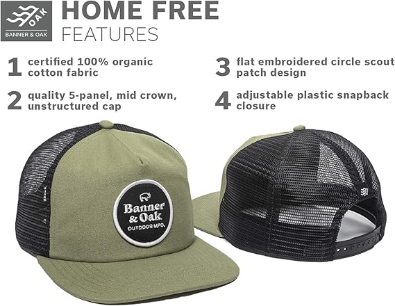 Home Free Circle Scout Patch Trucker Hat Adjustable Baseball Cap