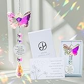 Unique Memorial Sympathy Gifts for Loss Loved One,Bereavement Gift Idea Crystal Rainbow Maker Butterfly Suncatcher in Remembrance Gifts for Grief Sorry for You Loss Mum Dad