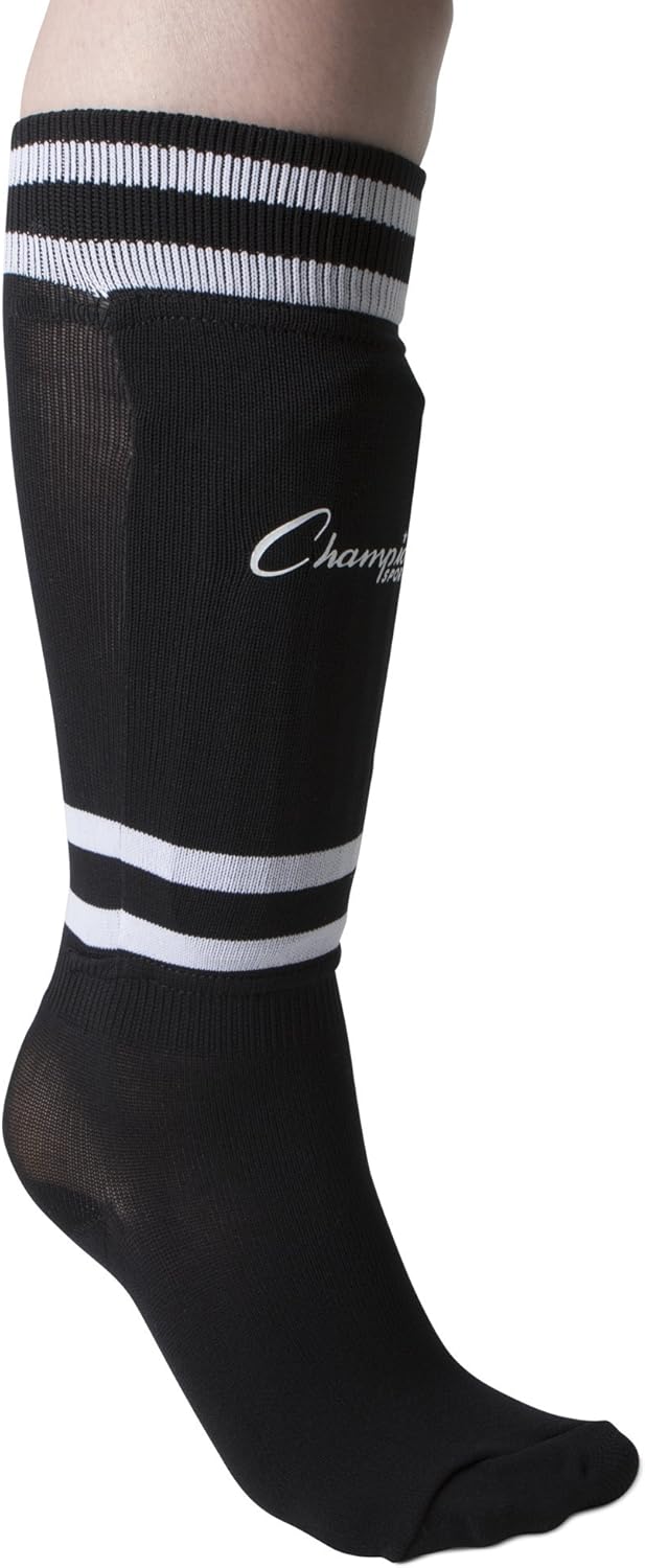 Champion Sports SL4B Youth Sock Style Soccer Shin Guards - Ages 4-6, Black, Small : Soccer Shin Guards : Clothing