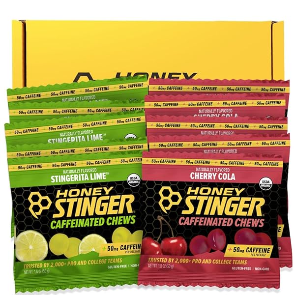 HONEY STINGER ORGANIC CAFFEINATED ENERGY CHEW VARIETY PACK...