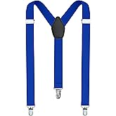 alsat Men's Suspender - Adjustable Y-Back Clip-On Suspenders for Men with Heavy Duty Strong Clips