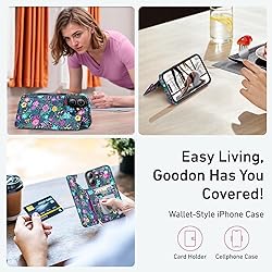 Goodon for iPhone 16 Plus Case Wallet - Flip Folio