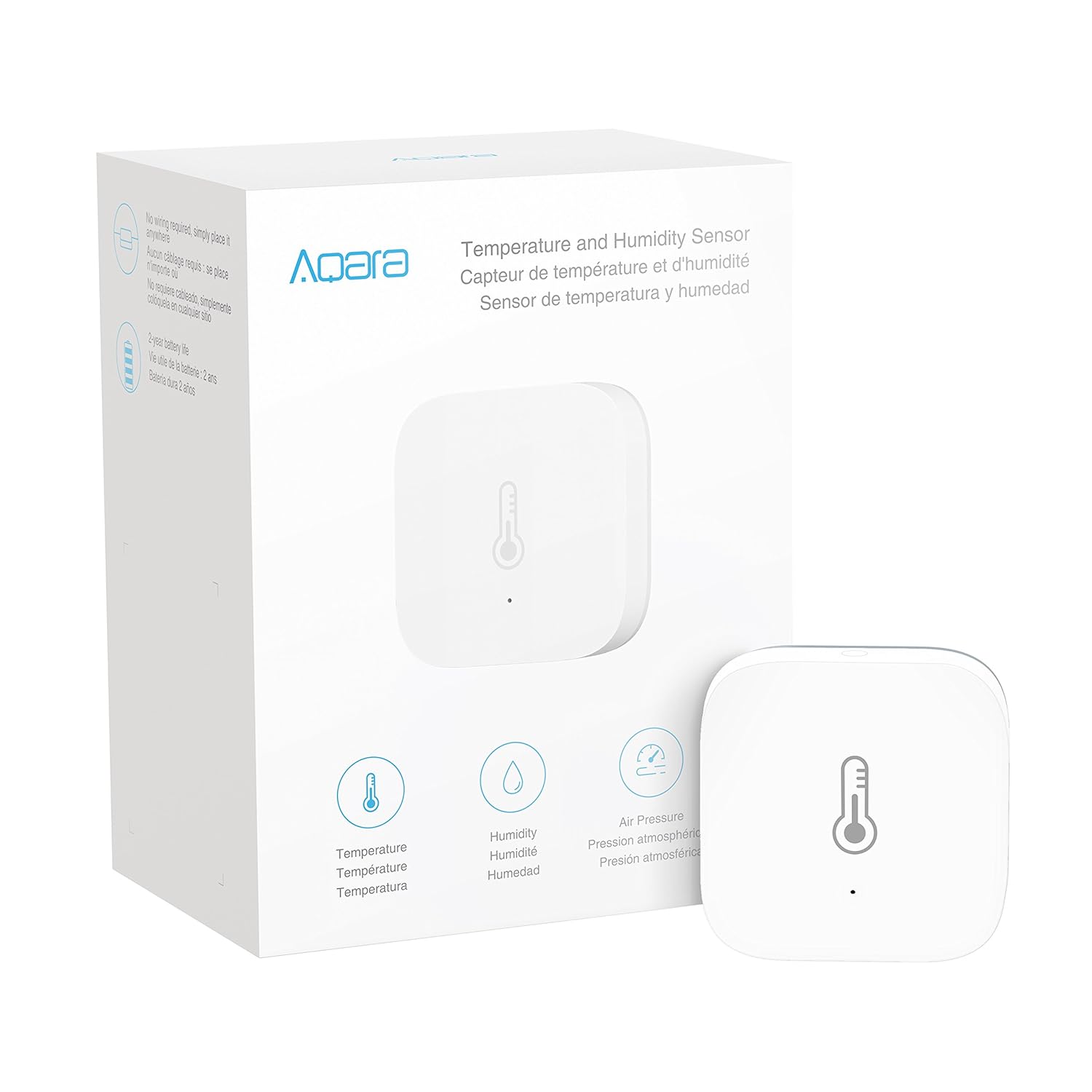 Aqara Temperature & Humidity Sensor, for Weather Change Alarm & Smart Home Automation, Compatible with Apple HomeKit, Wireless Mini Thermometer Hygrometer, ...