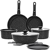 SODAY 15Pcs Pots and Pans Set Non Stick, Cookware Sets with Detachable Handle, Nonstick RV Kitchen Cooking Tools Removable Ha