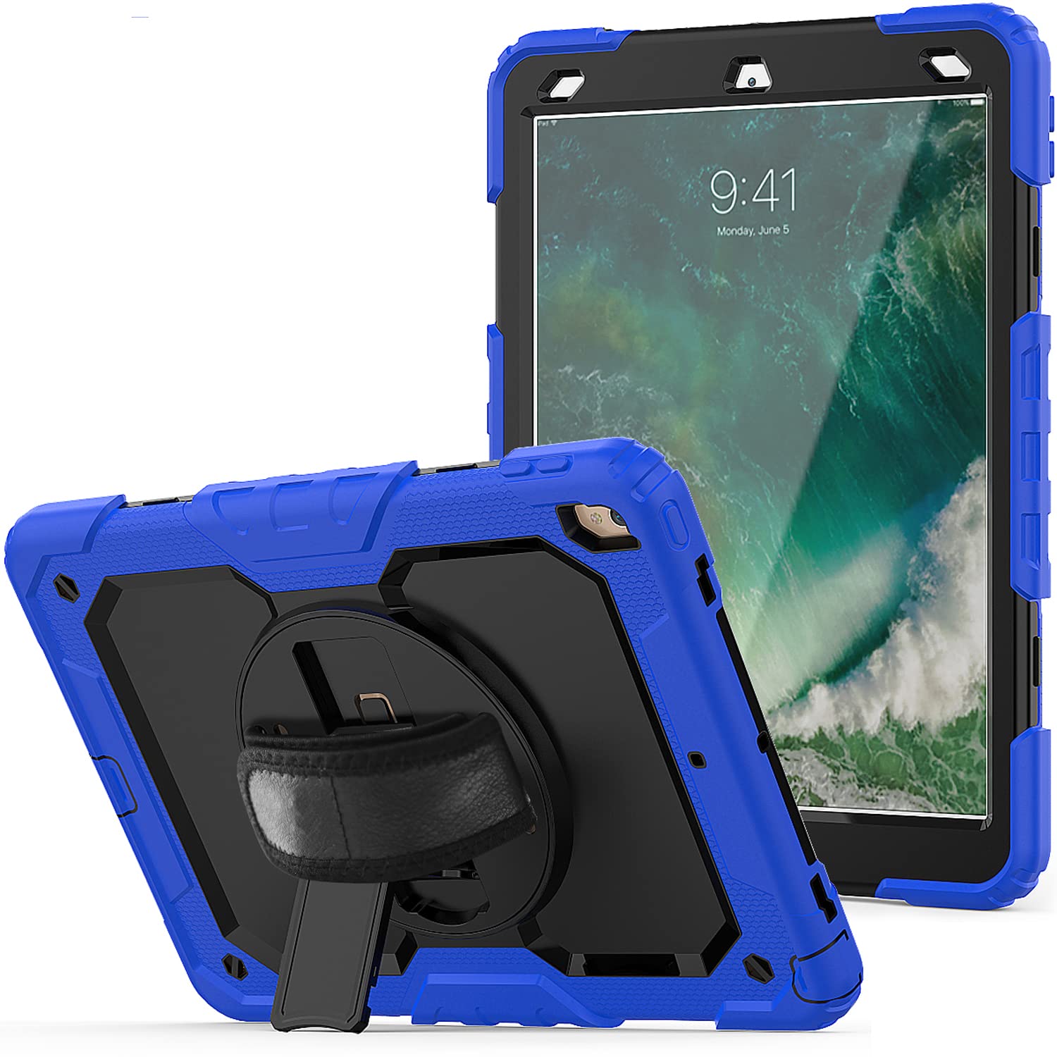 Lobwerk 4-in-1 protective case for Apple iPad 10.2 2019/2020/2021 10.2 hard case with stand function and carrying strap
