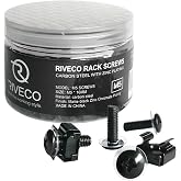 RIVECO M5 Rack Screws &amp; Cage Nuts for Server Cabinets &amp; Racks Mounting Network Equipment Clip Nuts 50 Sets Black