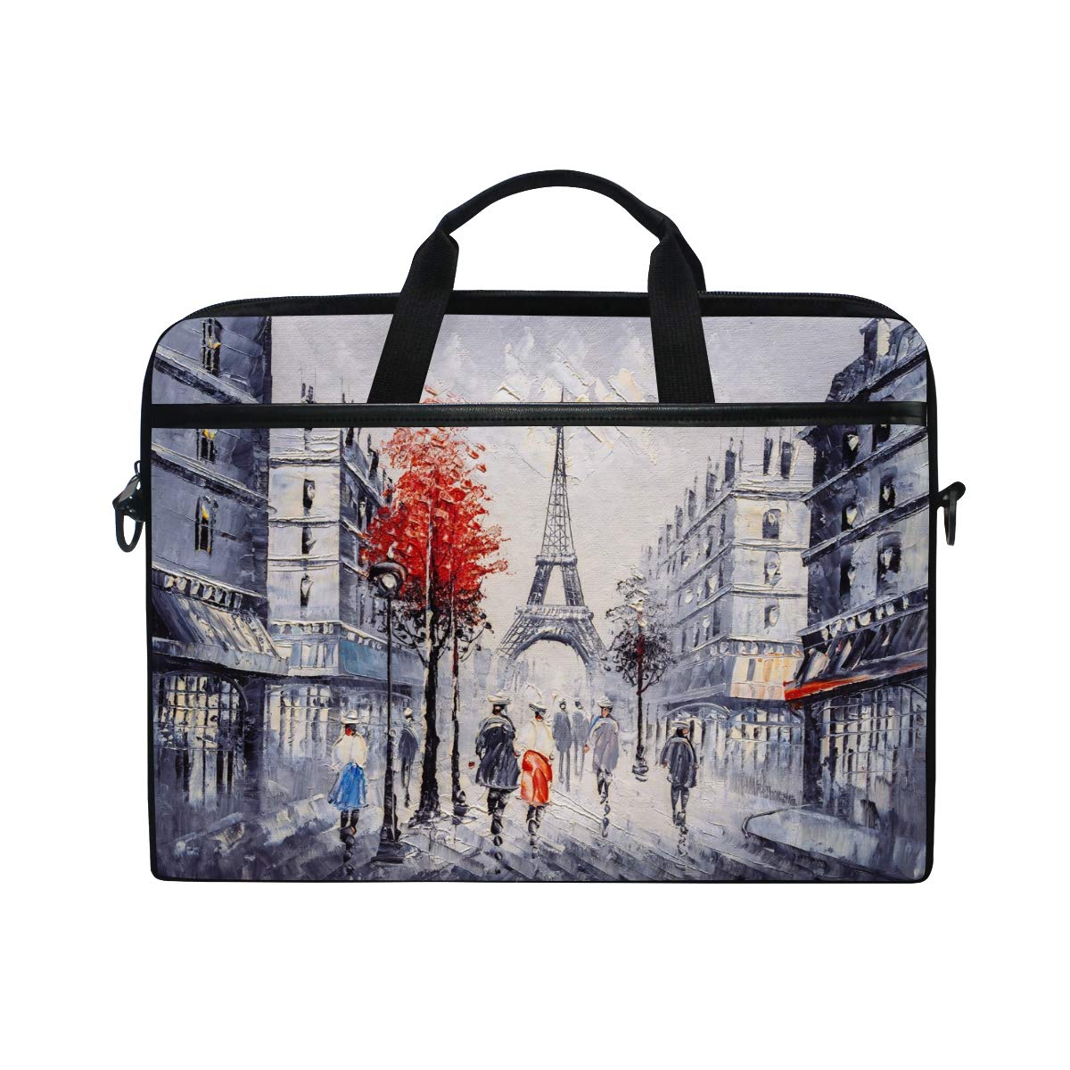 ISAOA Street View of Paris Laptop Bag,Light Weight Shoulder Bag Laptop Messenger Bag Case Sleeve for 14-15.6 inch Notebook Computer Bag for Travel/Business/
