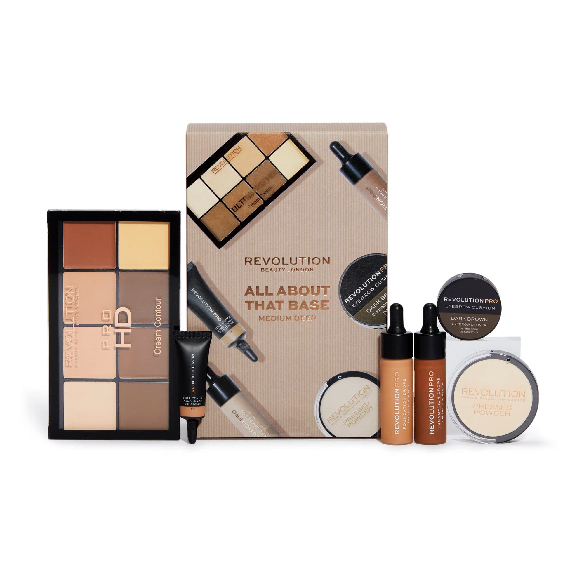 Makeup Revolution REVOLUTION BEAUTY All About That Base Set, Medium to Deep Skin tones, 5pcs