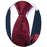 Barry.Wang Boy's Necktie Regular Silk Woven Stripe Solid Tie Pocket Square