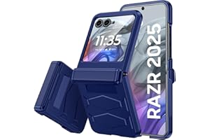 Vizvera for Motorola Razr 2025 Case with Hinge Cover,Built-in Screen Protector Shockproof All-Inclusive Smartphone Cover Wireless Charging for Motorola Razr 2025(Blue)