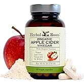 Herbal Roots Organic Apple Cider Vinegar Capsules with Mother and Organic Cayenne | 650 mg | 60 Vegan Capsules