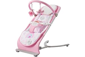 YHPOYLP Baby Bouncers for Infants, Portable Baby Bouncer with 3-Point Harness, Baby Seats for Infants, Baby Vibrating Infant Seat for 0-6 Months Pink