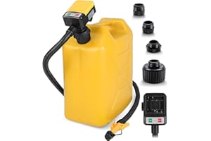 SKYJDM Fuel Transfer Pump with Auto-stop Sensor and 4 Tank Adapter, 3.2GPM 51" Hose Battery-Powered Portable Liquid Pump for Gasoline & Diesel Oil (Yellow)