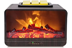 BOBOLYN Wax Melt Warmer Burner Electric Fireplace Wax Warmer Essential Oil Burner Scented Flame Light Fragrance Wax Melter Warmer with 4 Timer Auto Shut Off for Home Office Bedroom Bathroom Gift & Decor