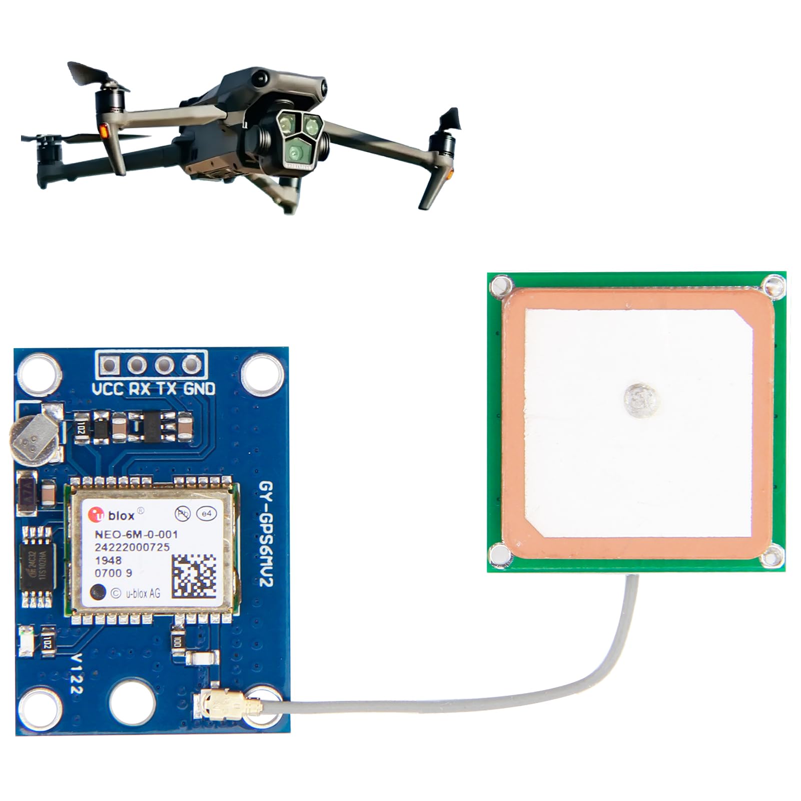 GY-NEO6MV2 NEO-6M GPS Module for Flight Control with Ceramic Antenna, GPS Board Satellite Positioning Module Accessory Arduino EEPROM/APM 2.5 Compatible, RS232 TTL Interface