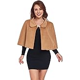 TONGFANTFL Women Capelet Shawl Short Cloak Cape Warm Poncho Fall Winter Soft Shawl Cover Up