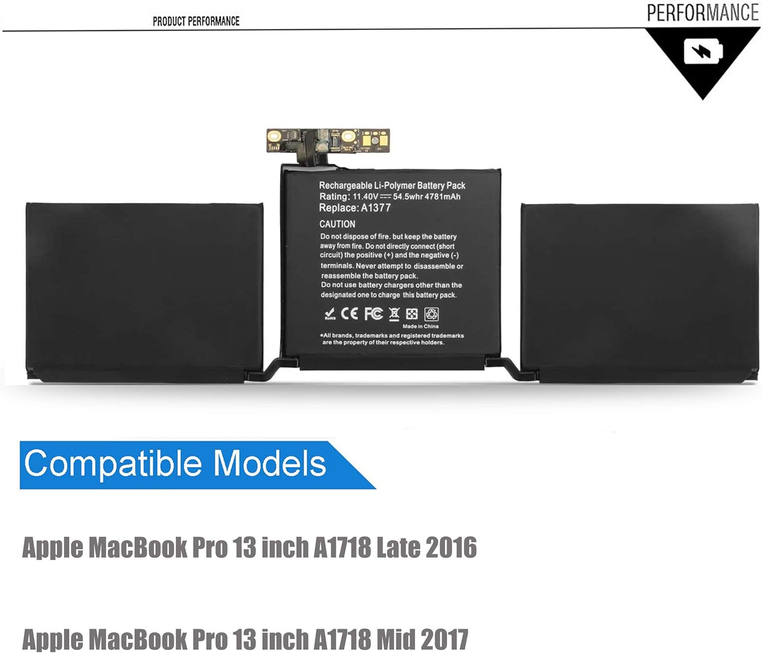 Amazon Com Emaks A1713 Battery For Macbook Pro 13 Inch A1708 Late 16 Mid 17 Mll42ll Emc 2978 3164 11 4v 54 5wh Electronics