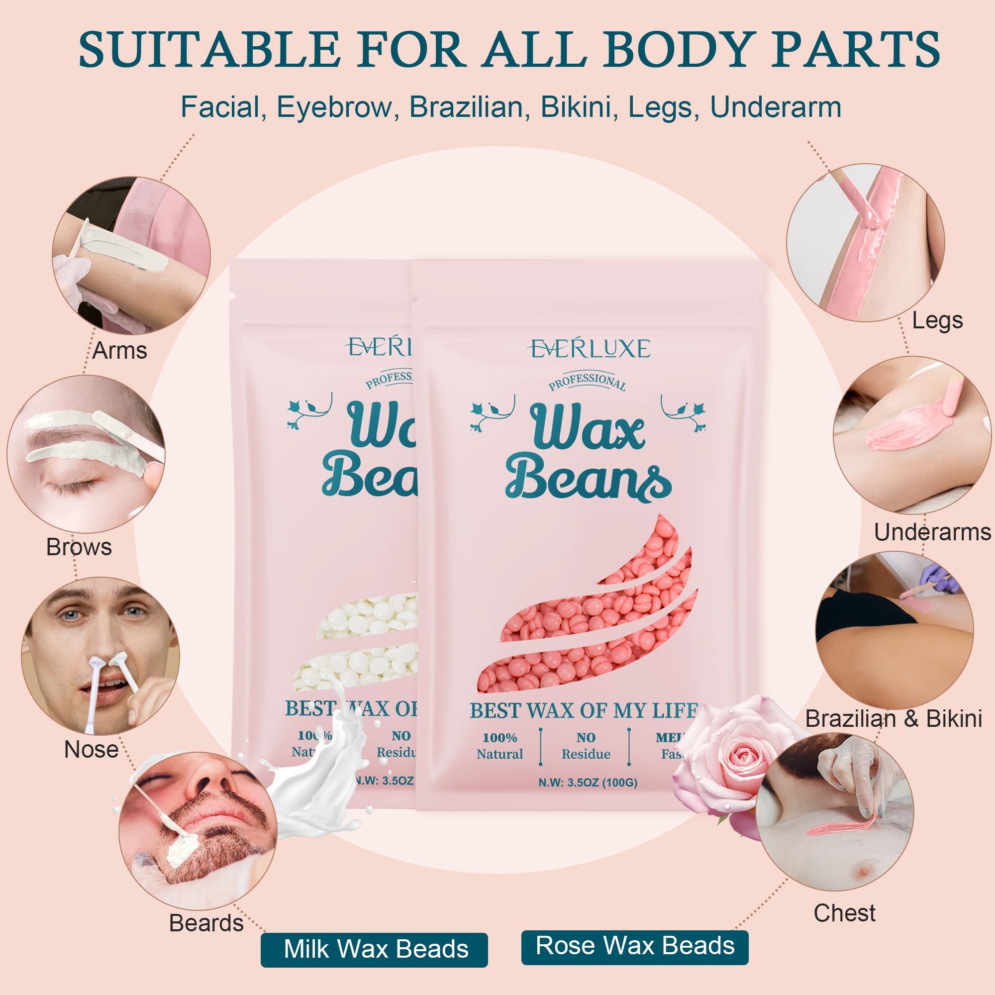 Waxing Kit for Women Hair Removal with Silicone Wax Warmer Liner, Digital Waxing Machine Hard Wax Kit for Full Body, Arms, Legs, Face, Bikini, Brazilian Wax Kit for Women Men Sensitive Skin