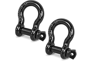 Digank Heavy Duty D Ring Shackles, 3/4" Clevis Shackle with 7/8" Screw Pin, 44,000lbs Break Strength, for Tow Strap, Jeep, SUV, Pickup, Trailer, ATV, UTV (Black)