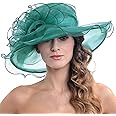 Kentucky Derby Church Dress Hat for Women Fascinator Bridal Tea Party Wedding Hat Wide Brim