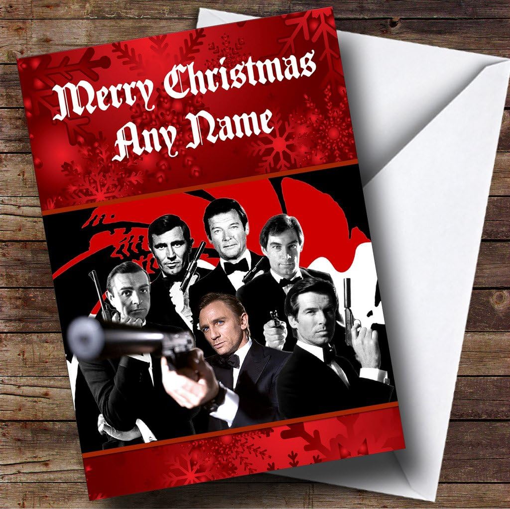 James Bond Personalised Christmas Card Amazon.co.uk Office Products