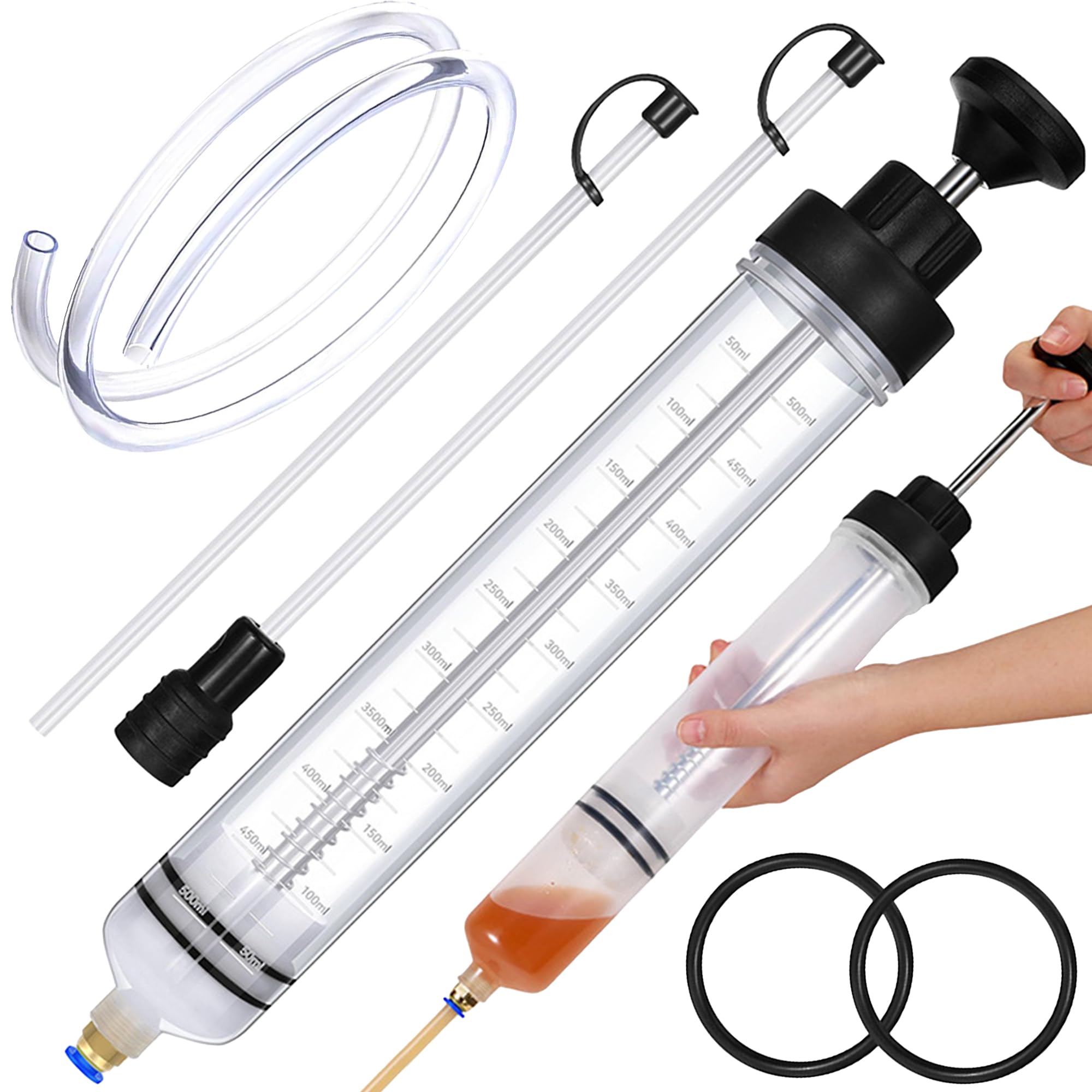 Photo 1 of VOUSXLLEZ Liquid Extractor,500CC Fluid Extractor,Oil Pump with Hose,Automotive Syringe,Oil Suction for Oil Change with Extension Tubes