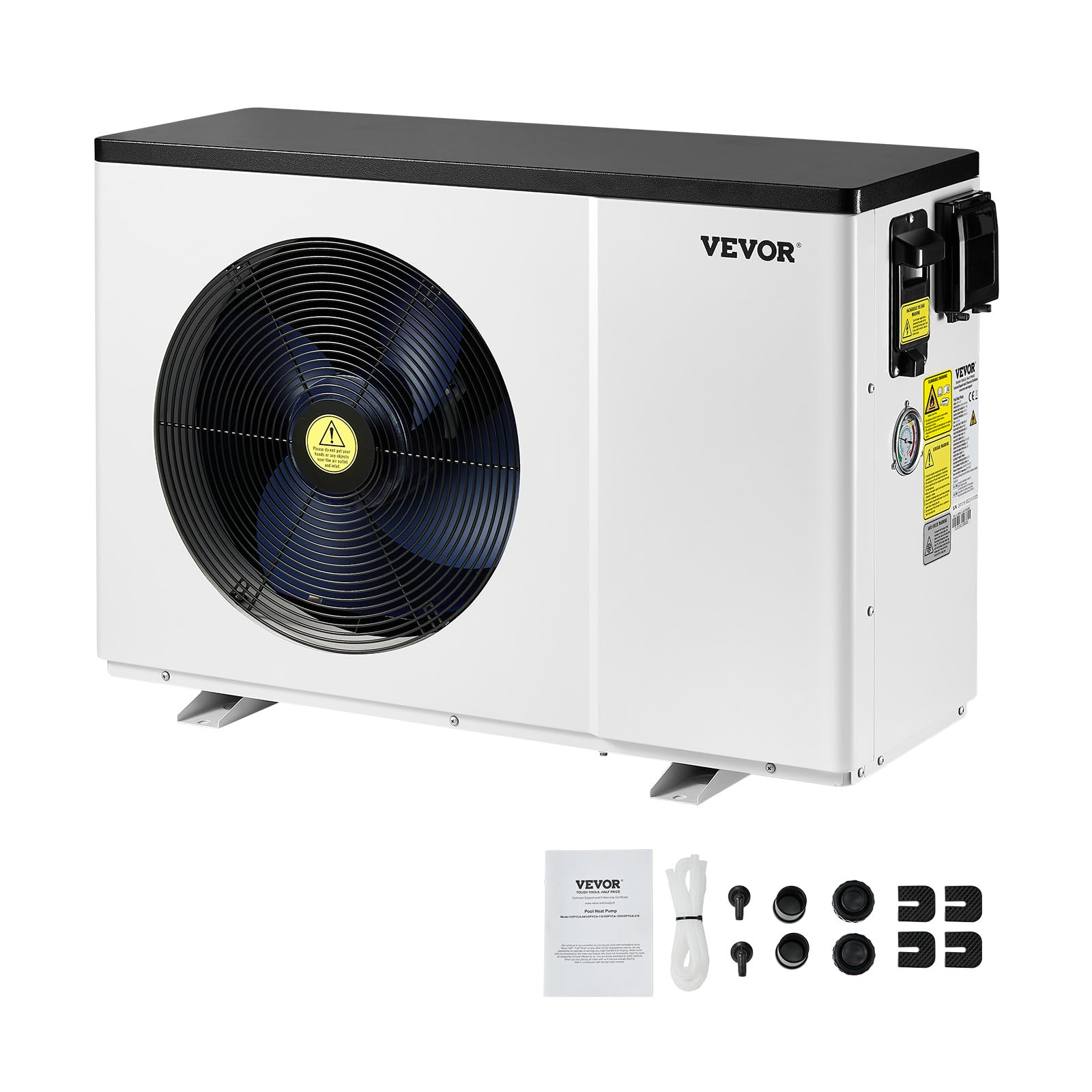 VEVOR Elektrische Pool-Wärmepumpe, 1,48–7,11 kW Heizleistung, energiesparende Poolheizungen mit Variabler Frequenz für 15–30 m³ Aufstellpools, Heiz- und Kühlpool-Warmwasserbereiter