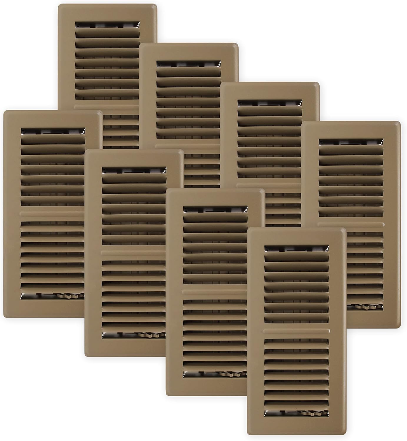 Registers, Grilles & Vents - Decor Grates PG410-BWN-8 Pro Grates Steel Floor Register, ‎4x10 Inches, Brown, (Pack of 8)