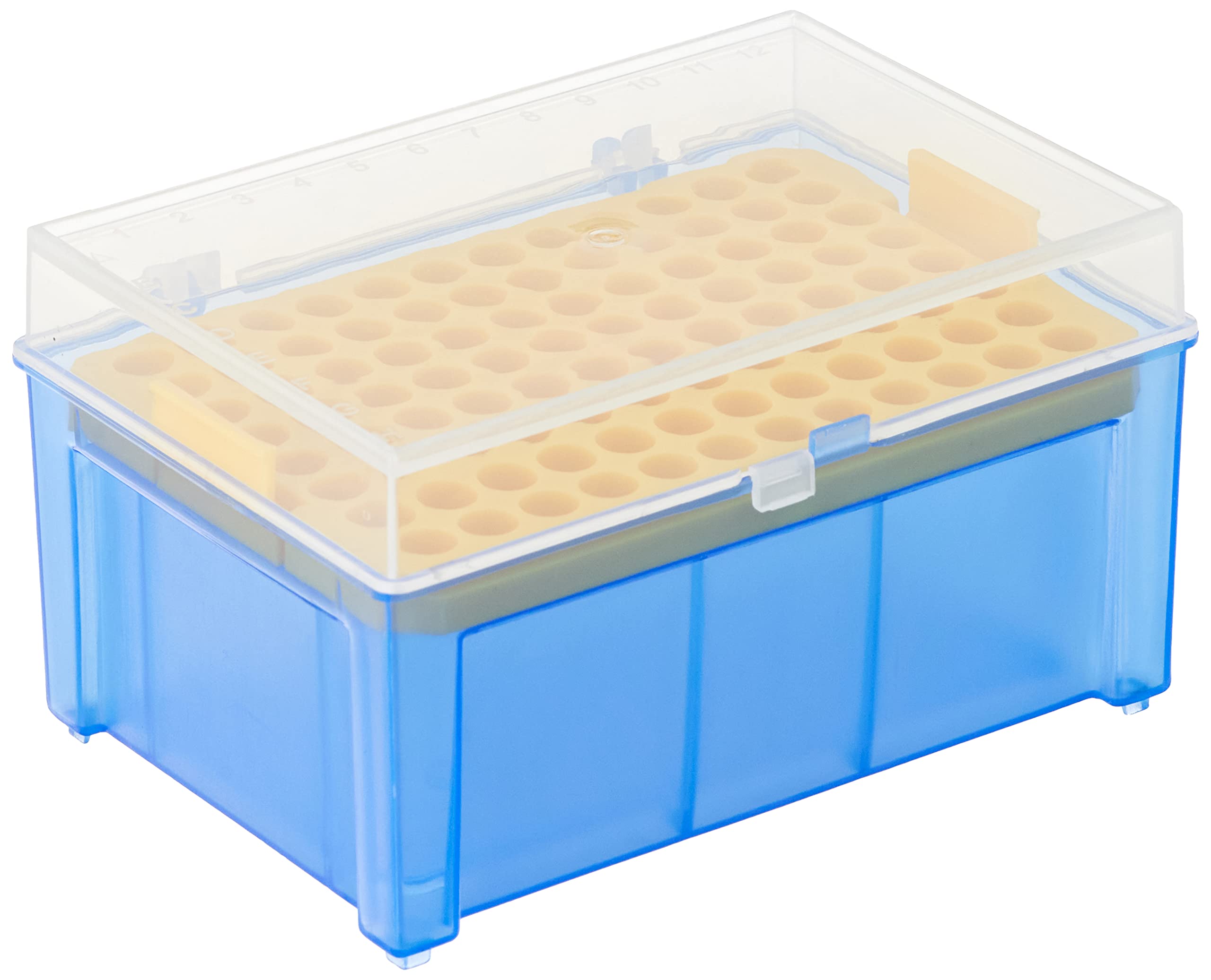neoLab 4-0075 Empty Box for Pipette Tips, 96 Slots, Polypropylene (PP), 2-200 µL, Blue