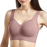Women's Plus Size Wireless Bra No Underwire Seamless Full Coverage Push Up High Support