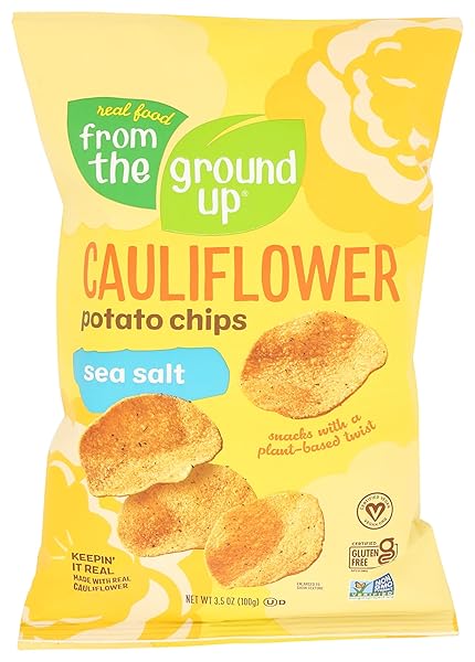 FROM THE GROUND UP SEA SALT CAULIFLOWER CHIPS, 3.5 OZ