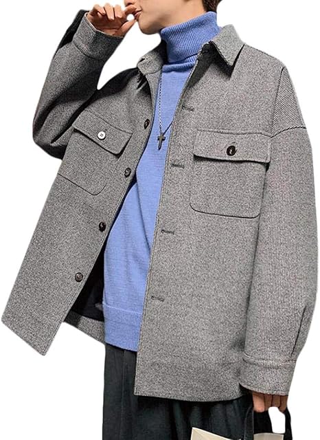 Amazon Bestmood メンズ チェスターコート ショート丈 ラシャコート 長袖 ゆったり ジャケット 防寒着 カジュアル 防温 コート 暖かい おしゃれ ファッション 冬 コート ジャケット 通販