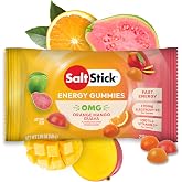 SaltStick Energy Chews Orange Mango Guava Energy Gummies 10 Bags/20 Serving | Quick carbohydrates and electrolytes in delicious gummies to fuel your workout without sticky gels. Caffeine-free.