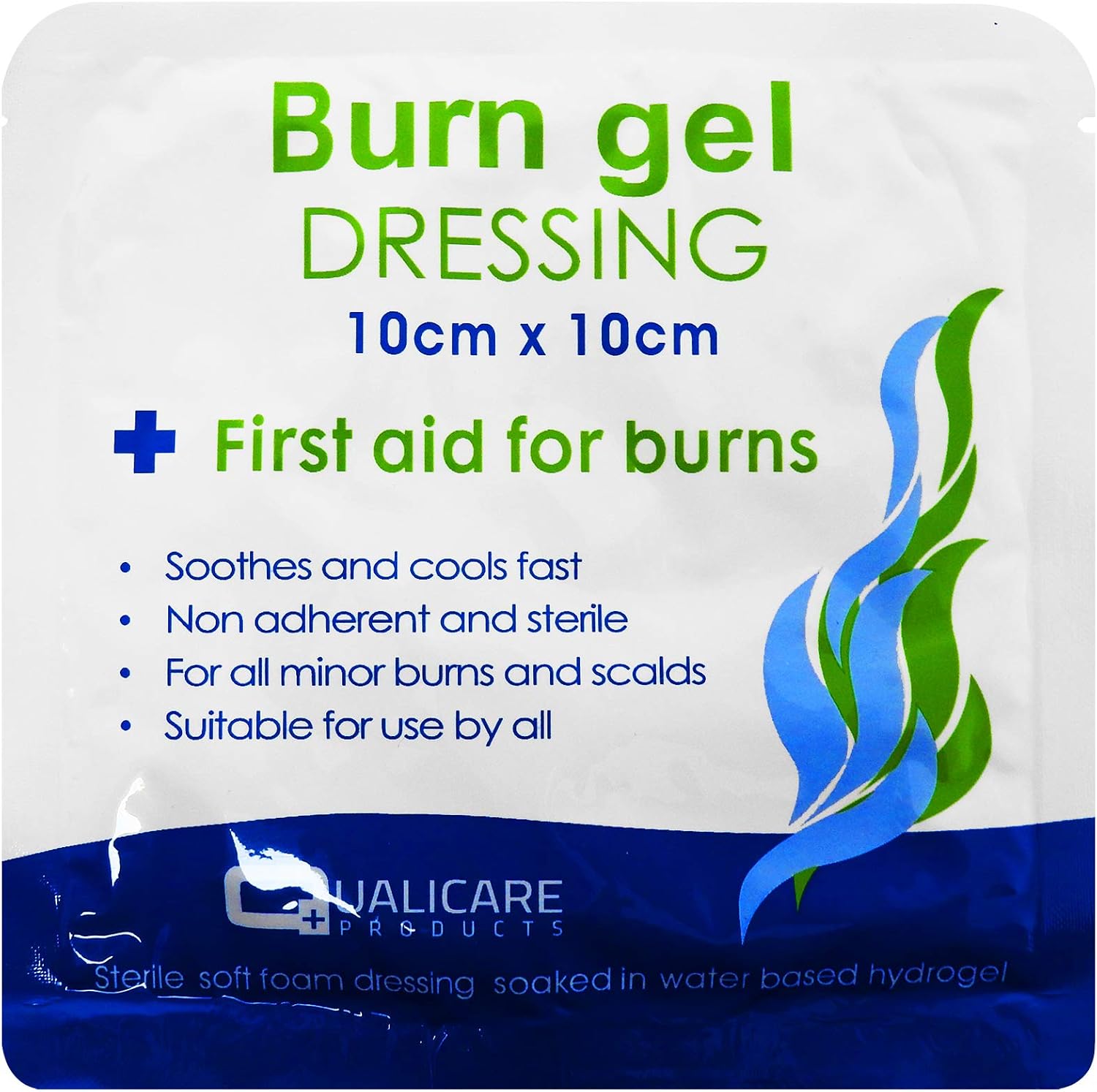 10 x Qualicare Wound Burns Scalds Medium Size 10cm x 10cm First Aid Dressings, 10cm x 10cm (Medium) - Pack of 10 - Image 5