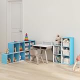 Furinno PASIR 4-Tier Book Shelf Light Blue White 30.5x106.1x23.7 cm view 2