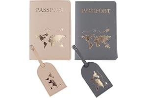 SNOGISA Mr and mrs passport covers and luggage tags gift,Slim Waterproof Passport Case,couple passport holderort Wallets Travel Holder Set,Honeymoon Gift,Couple Travel Luggage Tags,Wedding Bridal