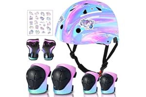 ETEETOW Adjustable Gradient Color Kids/Toddler Bike Helmet for 1-2-3-5-8-14 Years Boys Girls,Skateboard Helmet with Knee and Elbow Pads Wrist Guard Roller Skates,Cycling,Skating Scooter Longboard