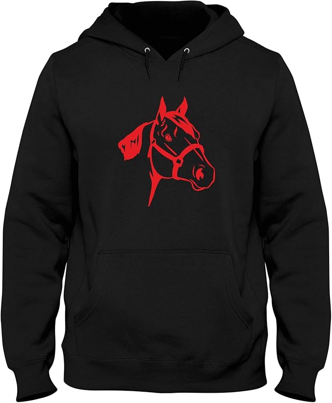 Sweatshirt Hoodie Black FUN1864 Horse Head Amazon.co.uk Clothing