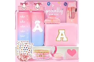 Initial Makeup Bag - Birthday Gifts for 4 5 6 7 8 9 10 11 12 Year Old Teenage Girls, Personalized Teen Girl Stuff - Preppy Co