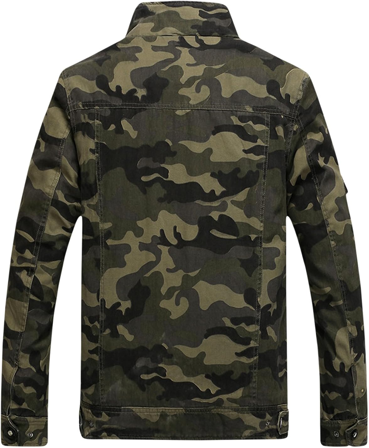 Springrain Men's Casual Slim Stand Collar Tooling Camouflage Cotton Jackets at  Men’s Clothing store