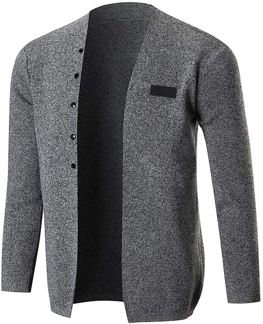 Men's Cardigan Men Autumn Winter Slim Fit Shirt Knitting Solid Long