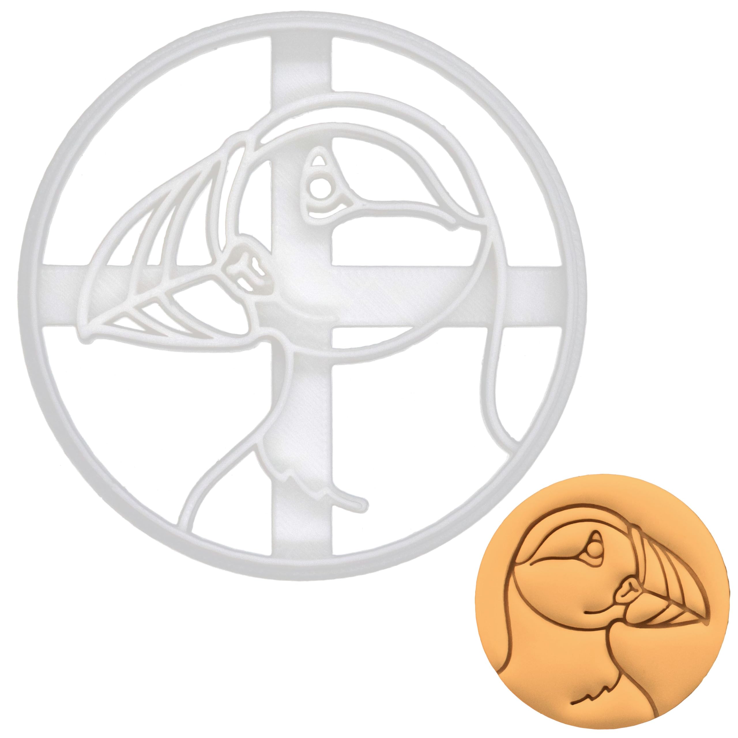 BAKERLOGY Puffin Portrait Cookie Cutter - Detailed Biscuit Cutter Design for Baking and Crafts, Ideal on Fondant, Dough, Clay