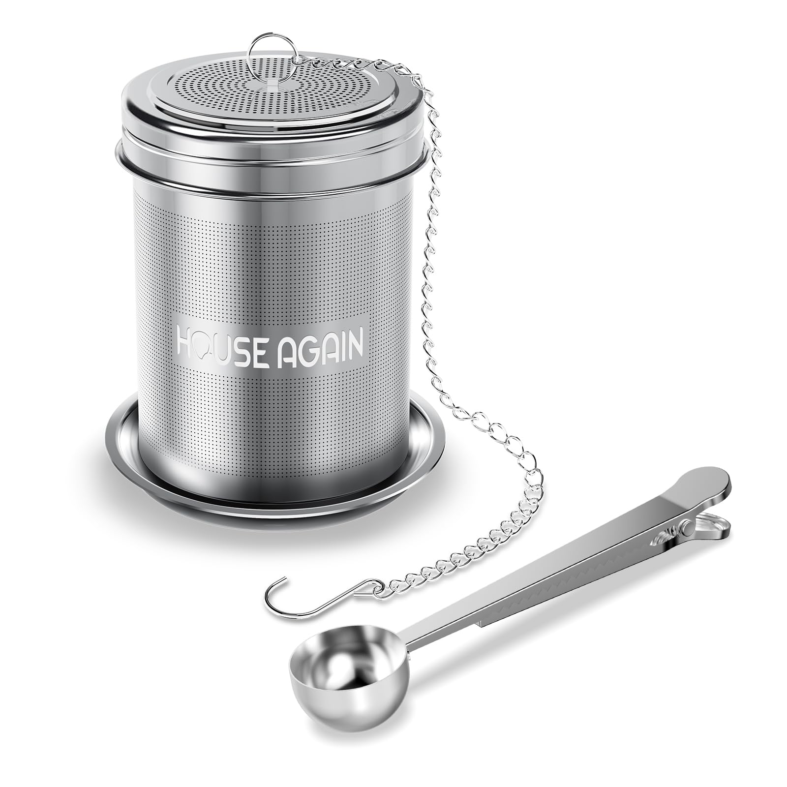 Photo 1 of ** MISSING SPOON**
House Again Large Tea Infuser with Scoop, Extra Fine Mesh Tea Strainers for Loose Tea & Spice Infuser for Cooking, 304 Stainless Steel, Loose Leaf Tea Steeper for Brew Tea Spices & Seasonings