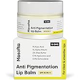 Masofta Shea Butter Lip Balm with Kojic Acid, Alpha Arbutin & Shea Butter for Smooth, Crack Free & Clear Lips, SPF 30 PA++, For Men & Women, 0.52 oz/15GMS