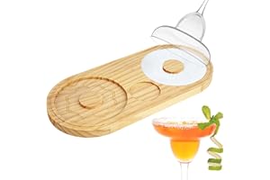 TOCCOOL Margarita Salt Sugar Rimmer for Cocktails, Party Bar Accessories Salt Box Spice Container, Wood Salt Rimmer for Wide 