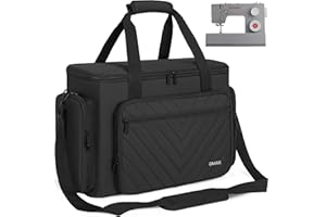 GMAK Sewing Machine Carrying Case, Sewing Machine Tote Bag with Removable Padding Pad, Universal Carrying Tote Storage Bags Stitching Case with Pockets for Most Standard Brother, Singer, Janome