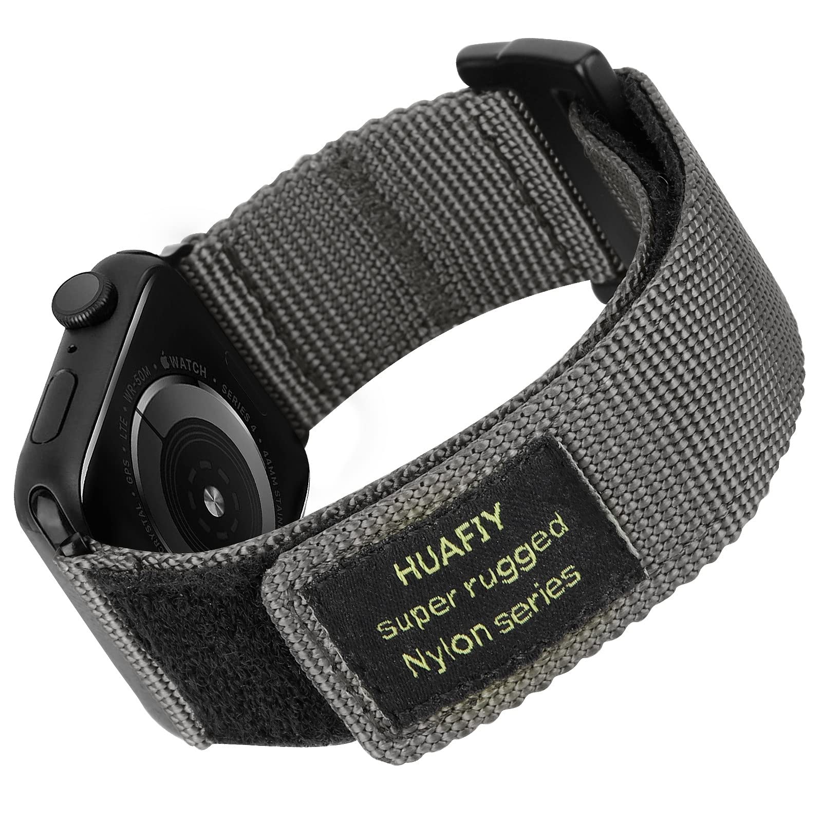 HUAFIY Compatible with Apple Watch Strap 42 mm/44 mm/45 mm/49 mm, Nylon Sports Strap for Apple Watch Band, Velcro Design for iWatch Bracelet Series 8/7/6/5/4/3/2/1,SE (38mm40mm41mm, Grey)