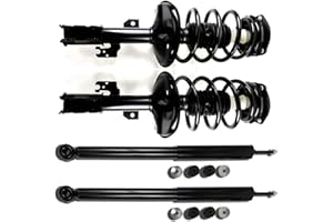 Carock FWD Rear Shocks & Front Complete Strut w/Coil Spring fit for Toyota Sienna 2004 2005 2006 3.3L V6 (7 Passenger Only, FWD only)